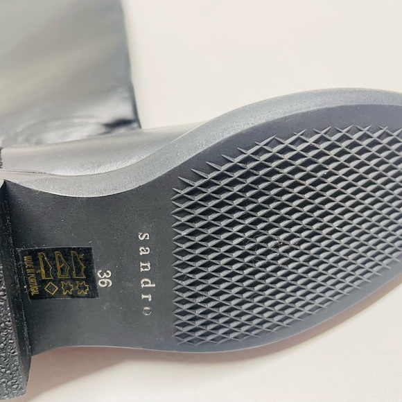 Sandro Paris womens boots leather size 36 US 5/5.5 black - Picture 4 of 7